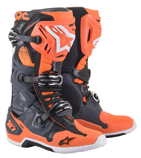 Alpinestars Tech 10 Boots - Gray/Orange/Black/White