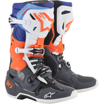 Alpinestars Tech 10 Offroad Boots - Gray/Orange/Blue